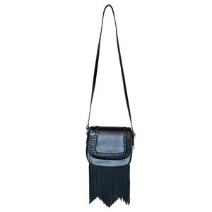 Summer & Rose Sadie Bag Purse with‎ Black Fringe and Gold Hardware Everyday Bag